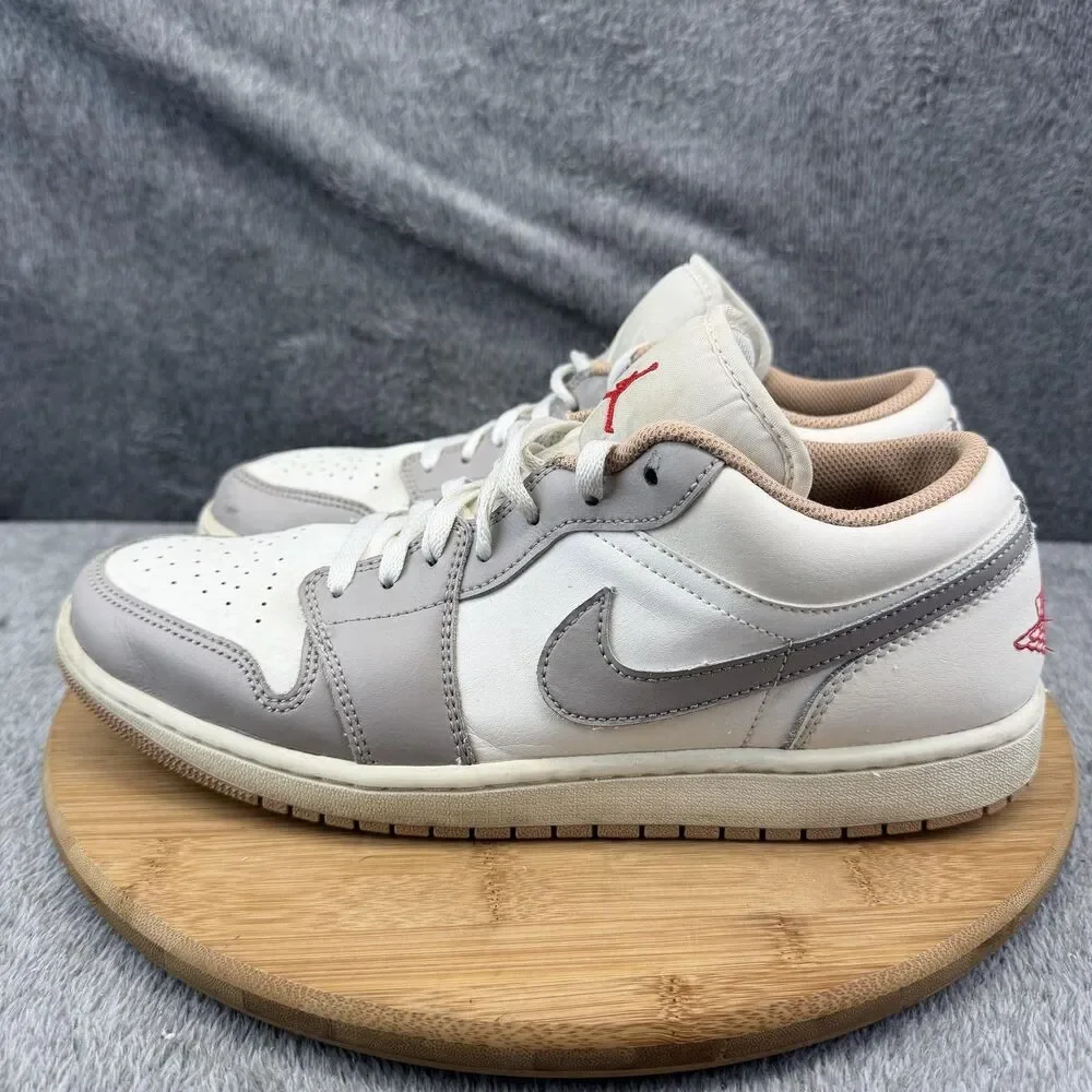 Jordan 1 Low Shoes Mens Size 11 White Gray Basketball 553558-169 Sneakers